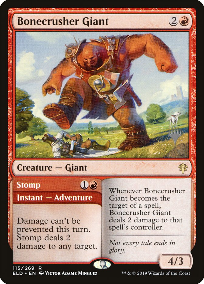 Bonecrusher Giant // Stomp (Promo Pack) [Throne of Eldraine Promos] | Good Games Modbury