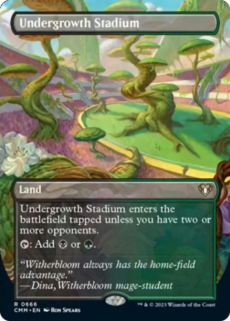 Undergrowth Stadium (Borderless Alternate Art) [Commander Masters] | Good Games Modbury