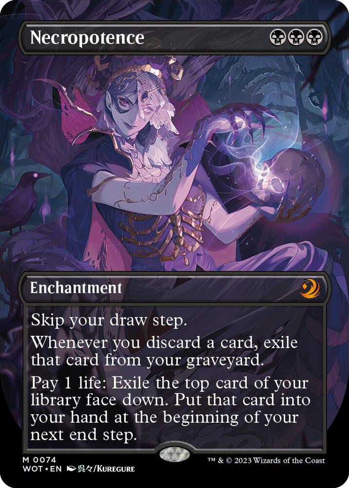 Necropotence 74 (Wilds of Eldraine: Enchanting Tales)  - Borderless Foil | Good Games Modbury
