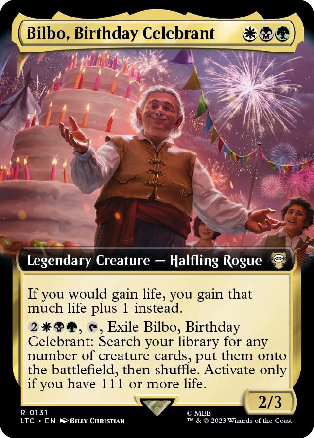 Bilbo, Birthday Celebrant 131 (Commander: The Lord of the Rings: Tales of Middle-earth)  - Extended Art | Good Games Modbury