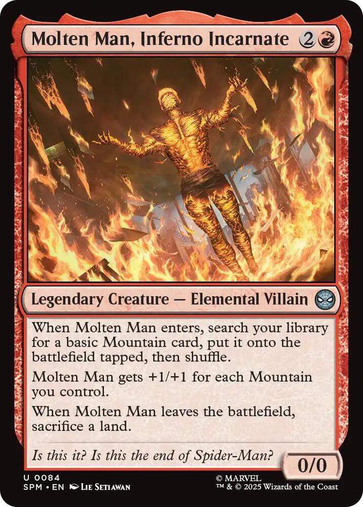 Molten Man, Inferno Incarnate 84/198 (Marvel's Spider-Man)  - Foil | Good Games Modbury