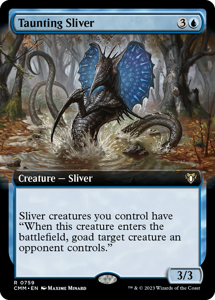 Taunting Sliver (Extended Art) [Commander Masters] | Good Games Modbury