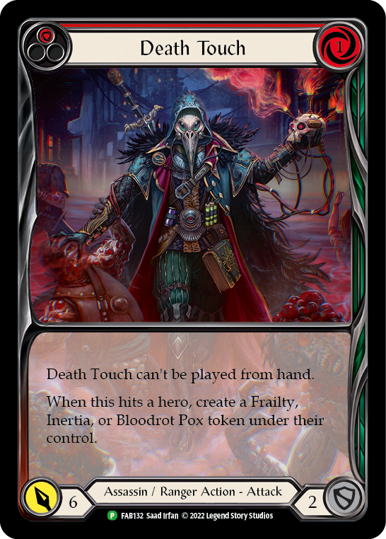 Death Touch (Red) [FAB132] (Promo)  Rainbow Foil | Good Games Modbury