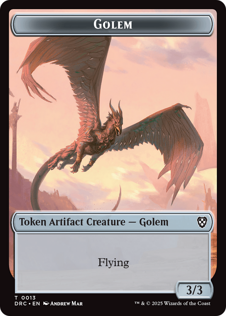 Golem (0013) // Nalaar Aetherjet Double-Sided Token [Aetherdrift Tokens] | Good Games Modbury