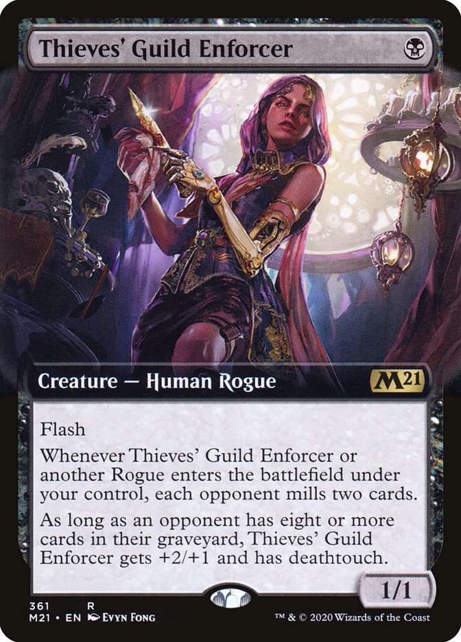 Thieves' Guild Enforcer (Extended Art) [Core Set 2021] | Good Games Modbury