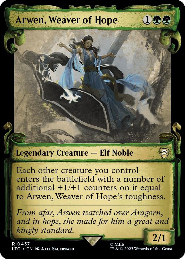 Arwen Weaver of Hope Showcase Scrolls 437 (Commander: The Lord of the Rings: Tales of Middle-earth)  - Showcase Scroll Foil | Good Games Modbury