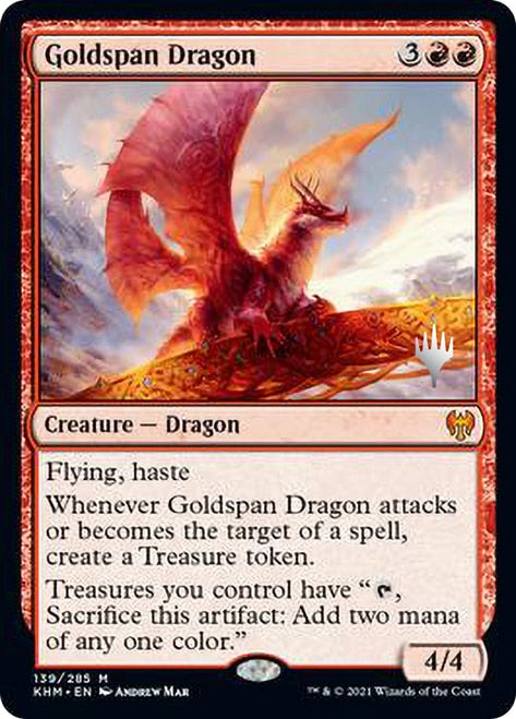 Goldspan Dragon (Promo Pack) [Kaldheim Promos] | Good Games Modbury