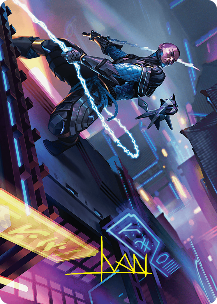 Kaito, Cunning Infiltrator Art Card (51/54) (Gold-Stamped Signature) [Foundations Art Series] | Good Games Modbury