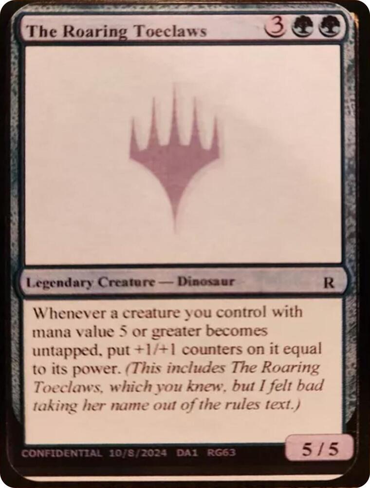 The Roaring Toeclaws RG63/477 (Un-Known Event Playtest Cards)  | Good Games Modbury
