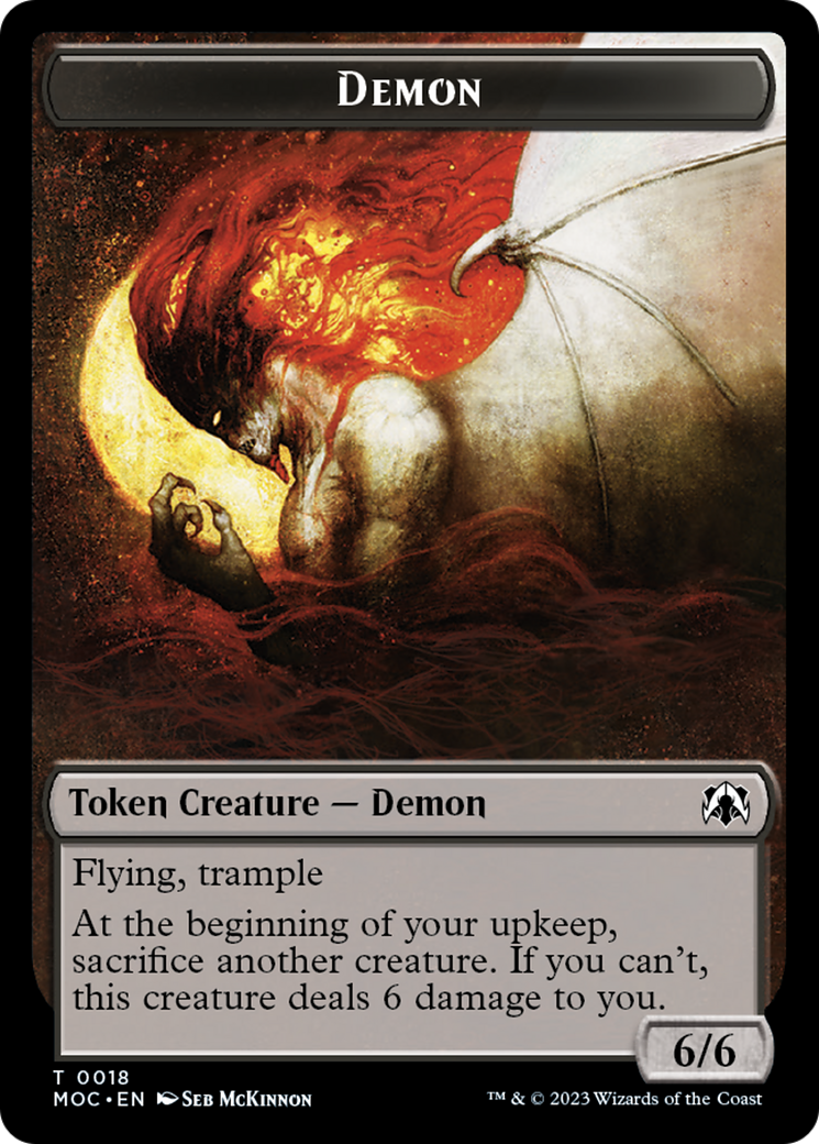 Angel (3) // Demon Double-Sided Token [March of the Machine Commander Tokens] | Good Games Modbury