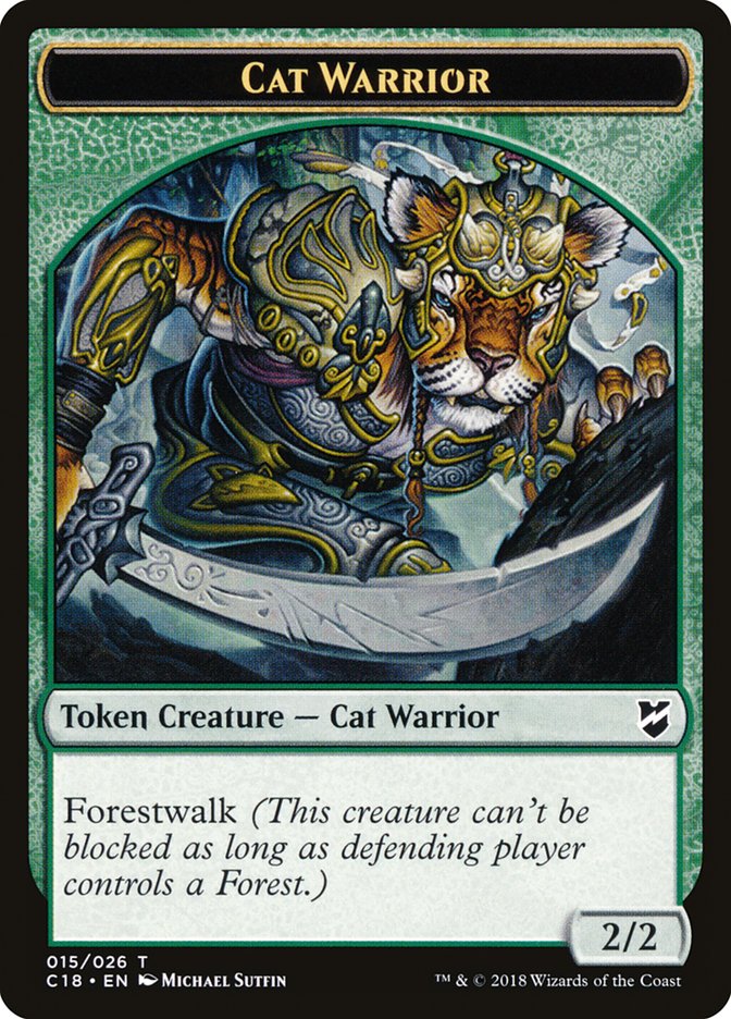 Cat Warrior Token [Commander 2018 Tokens] | Good Games Modbury