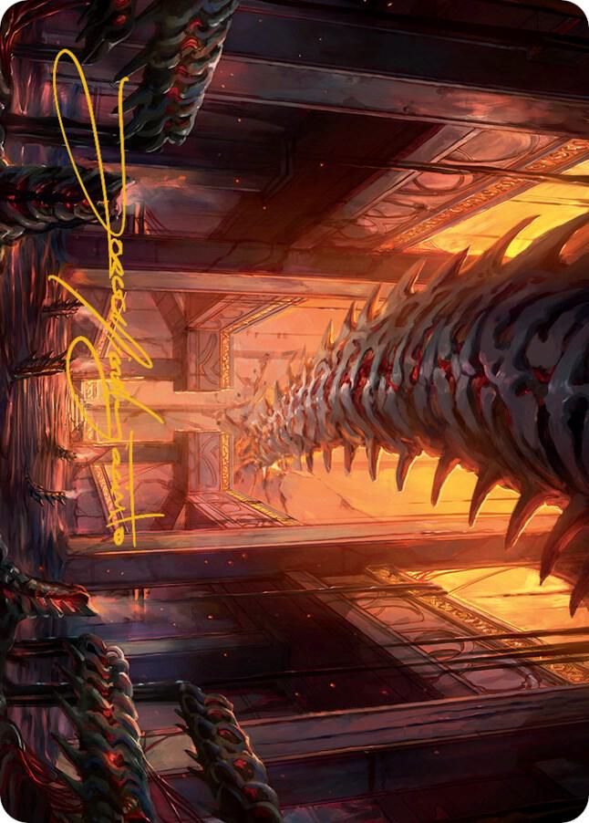 Bloodfell Caves Art Card Gold Stamped Signature 55 (Art Series: March of the Machine)  | Good Games Modbury