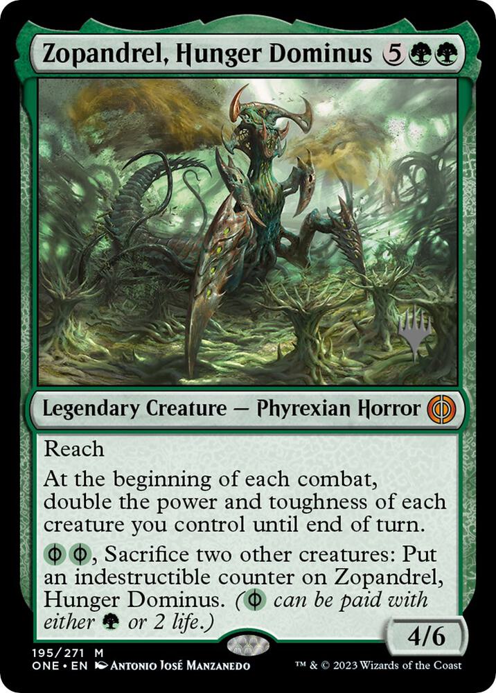 Zopandrel Hunger Dominus 195p/160 (Promo Pack: Phyrexia: All Will Be One)  - Foil | Good Games Modbury