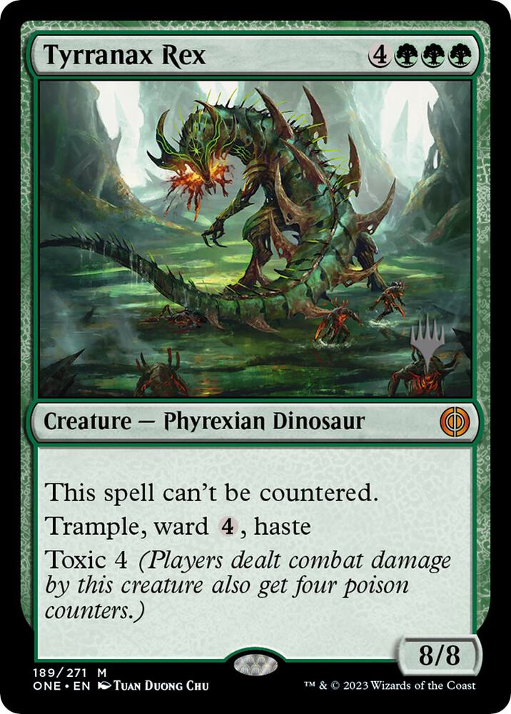 Tyrranax Rex 189p/160 (Promo Pack: Phyrexia: All Will Be One)  - Foil | Good Games Modbury