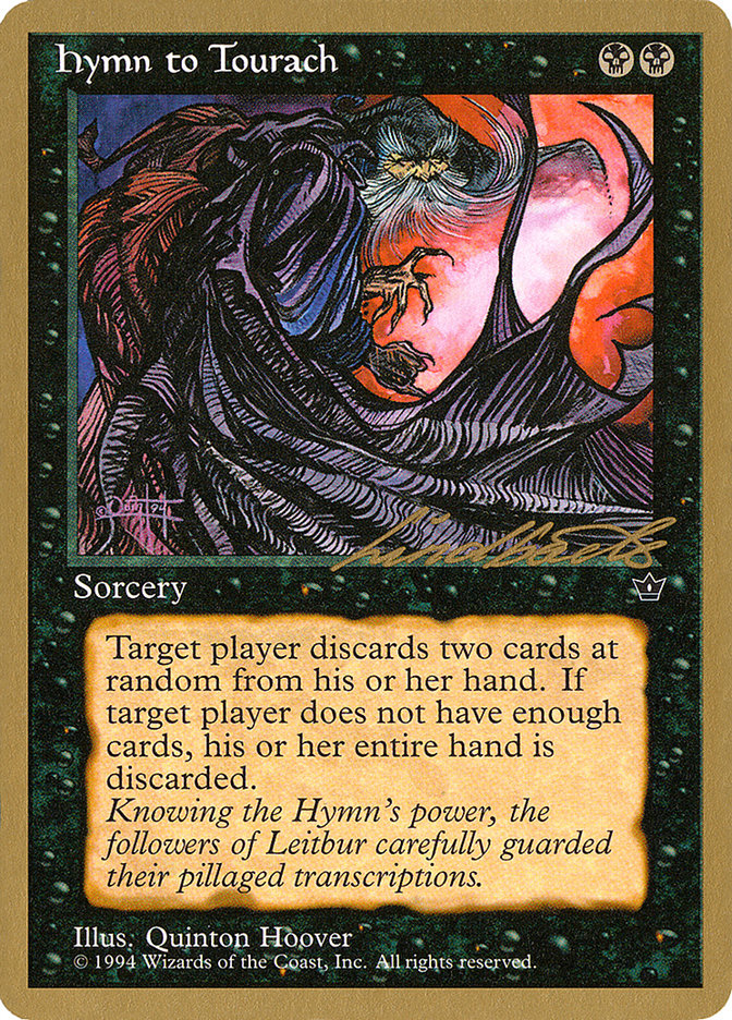 Hymn to Tourach (Cloak) (Leon Lindback) [Pro Tour Collector Set] | Good Games Modbury