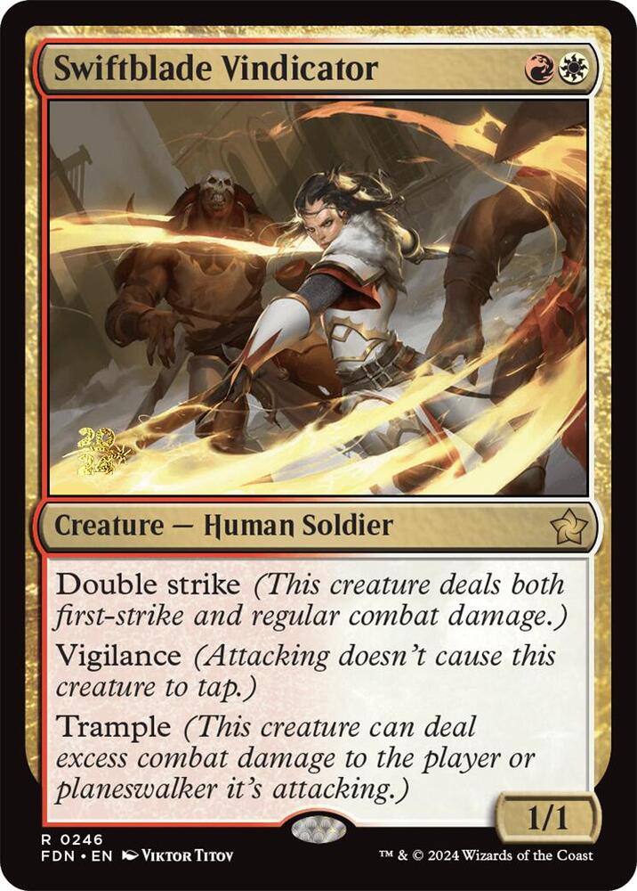 Swiftblade Vindicator FDN 246s/101 (Prerelease Cards)  - Foil | Good Games Modbury