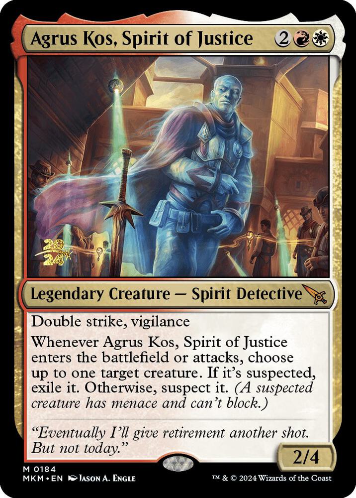 Agrus Kos, Spirit of Justice 184s/182 (Prerelease Cards)  - PreRelease Foil | Good Games Modbury
