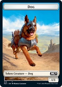 Dog // Saproling Double-Sided Token [Core Set 2021 Tokens] | Good Games Modbury