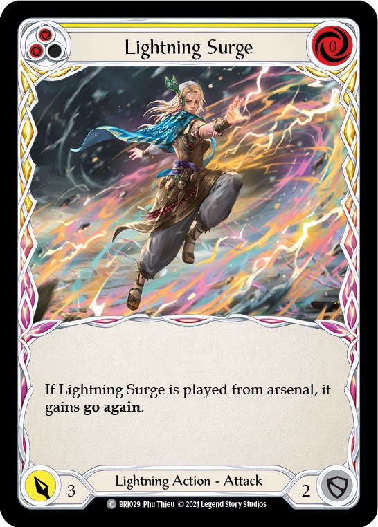 Lightning Surge (Yellow) [BRI029] (Tales of Aria Briar Blitz Deck)  1st Edition Normal | Good Games Modbury