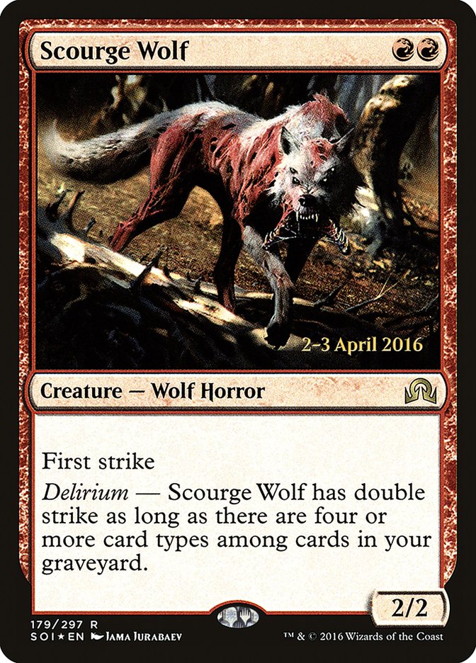 Scourge Wolf [Shadows over Innistrad Prerelease Promos] | Good Games Modbury