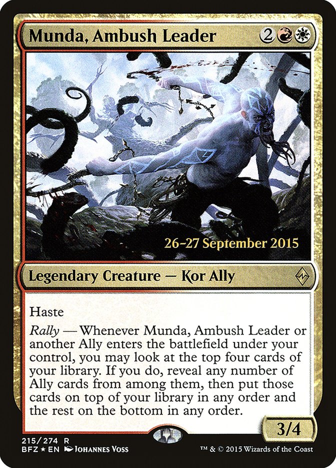 Munda, Ambush Leader [Battle for Zendikar Prerelease Promos] | Good Games Modbury