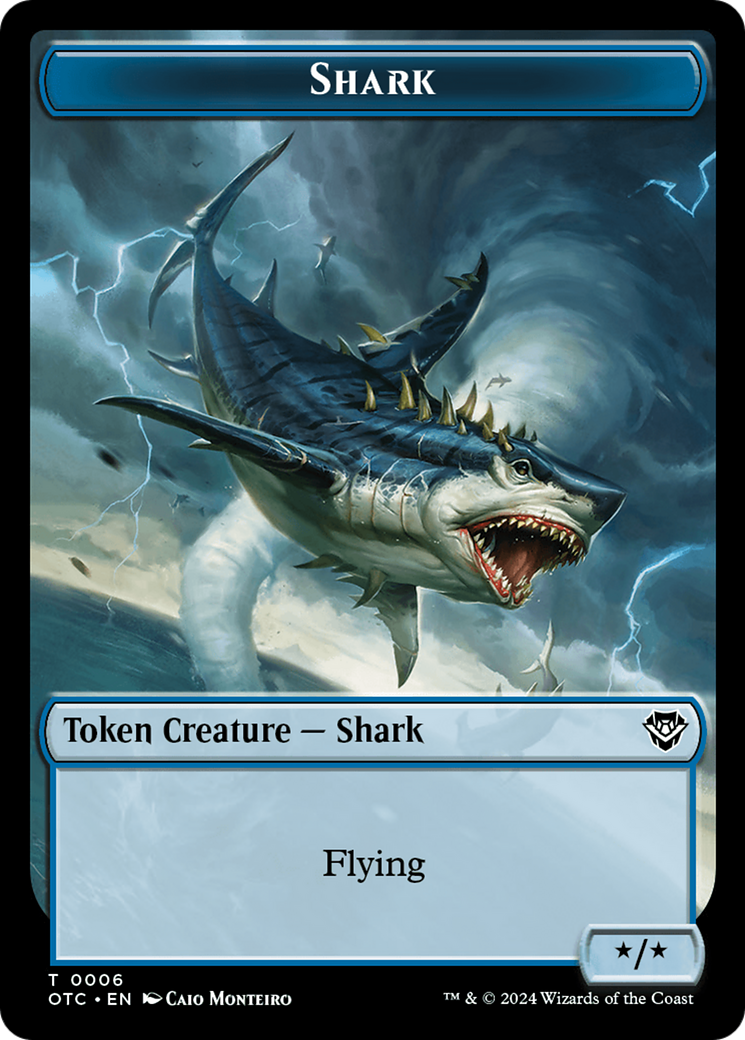 Ape // Shark Double-Sided Token [Outlaws of Thunder Junction Commander Tokens] | Good Games Modbury