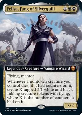Felisa Fang of Silverquill Extended Art 329/81 (Commander 2021)  | Good Games Modbury