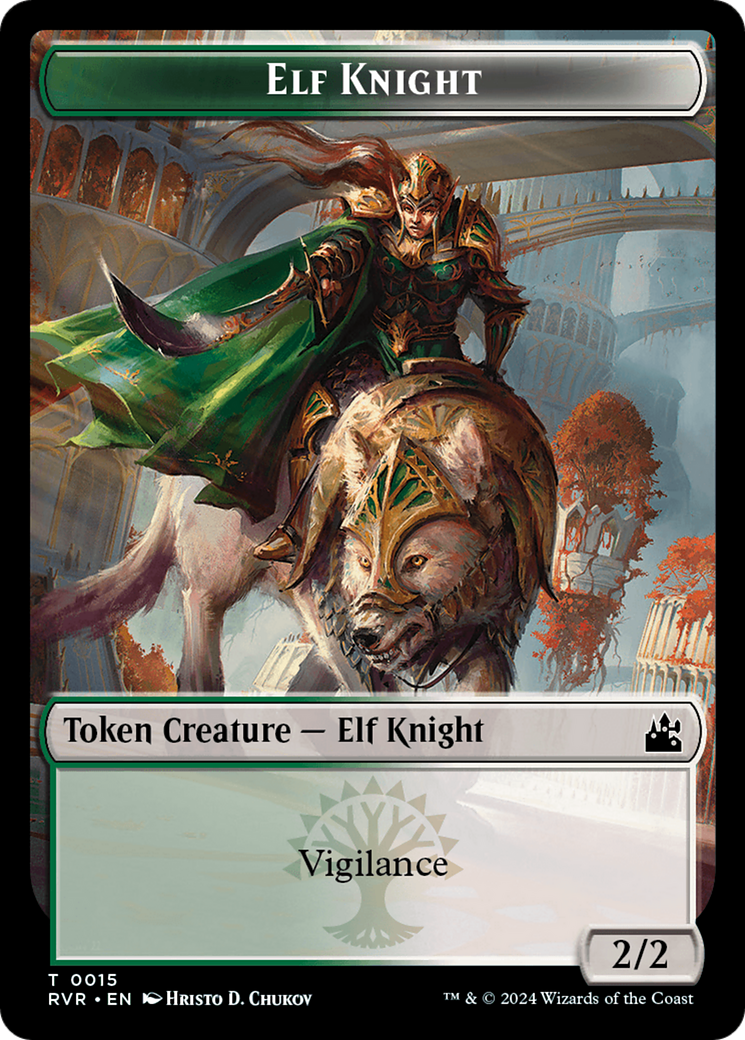 Elf Knight // Sphinx Double-Sided Token [Ravnica Remastered Tokens] | Good Games Modbury