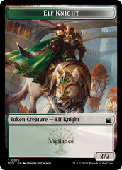 Elf Knight // Beast Double-Sided Token [Ravnica Remastered Tokens] | Good Games Modbury