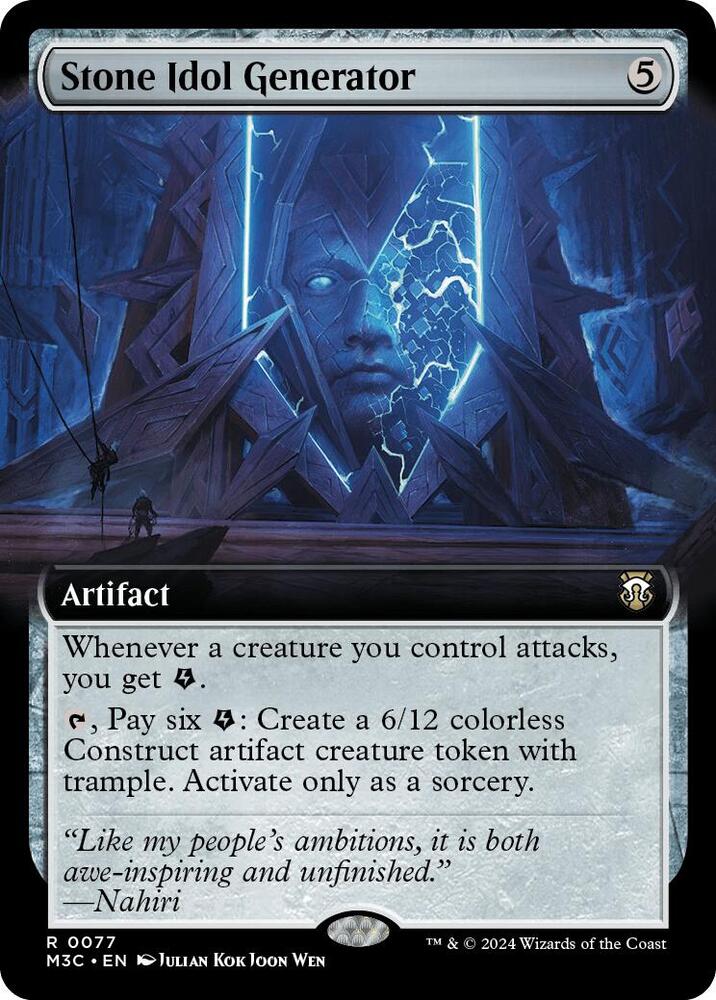 Stone Idol Generator 77/411 (Commander: Modern Horizons 3)  - Extended Art Ripple Foil | Good Games Modbury