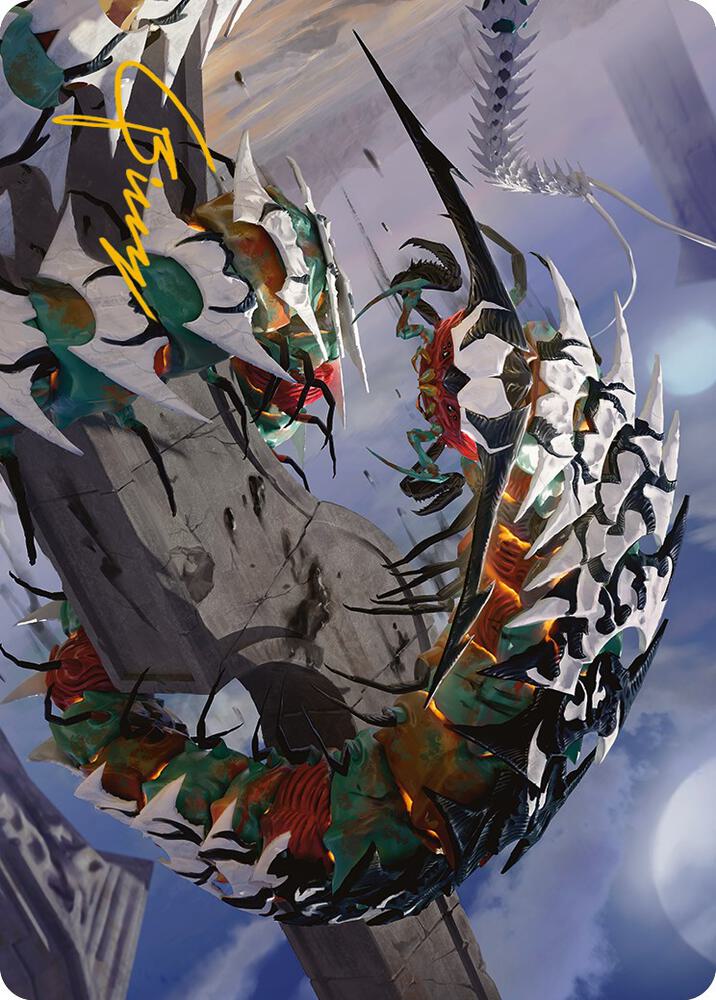 Atraxas Skitterfang Art Card Gold Stamped Signature 55 (Art Series: Phyrexia: All Will Be One)  | Good Games Modbury