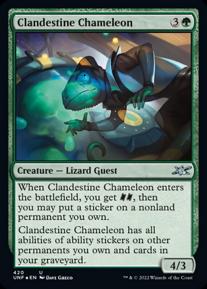 Clandestine Chameleon (Galaxy Foil) [Unfinity] | Good Games Modbury