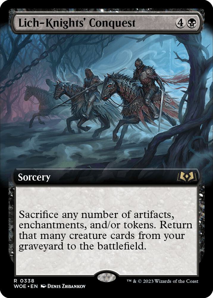 Lich-Knights' Conquest 338/276 (Wilds of Eldraine)  - Extended Art | Good Games Modbury