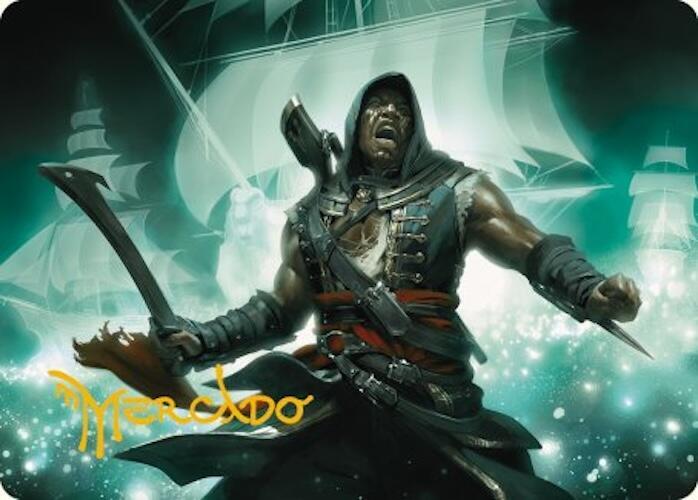 Adewale Breaker of Chains Art Card Gold Stamped Signature 14 (Art Series: Universes Beyond: Assassin's Creed)  | Good Games Modbury