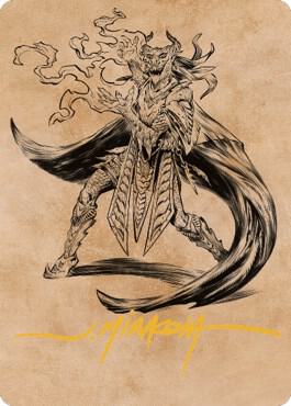 Livaan Cultist of Tiamat Art Card Gold Stamped Signature 55 (Art Series: Commander Legends: Battle for Baldur's Gate)  | Good Games Modbury