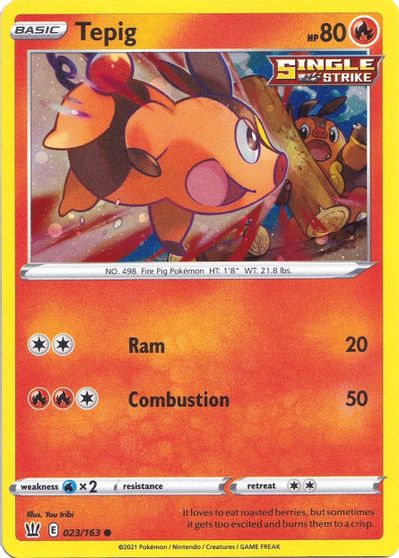 Tepig (023/163) (Cosmos Holo) [Sword & Shield: Battle Styles] | Good Games Modbury