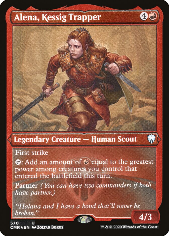 Alena, Kessig Trapper (Foil Etched) [Commander Legends] | Good Games Modbury