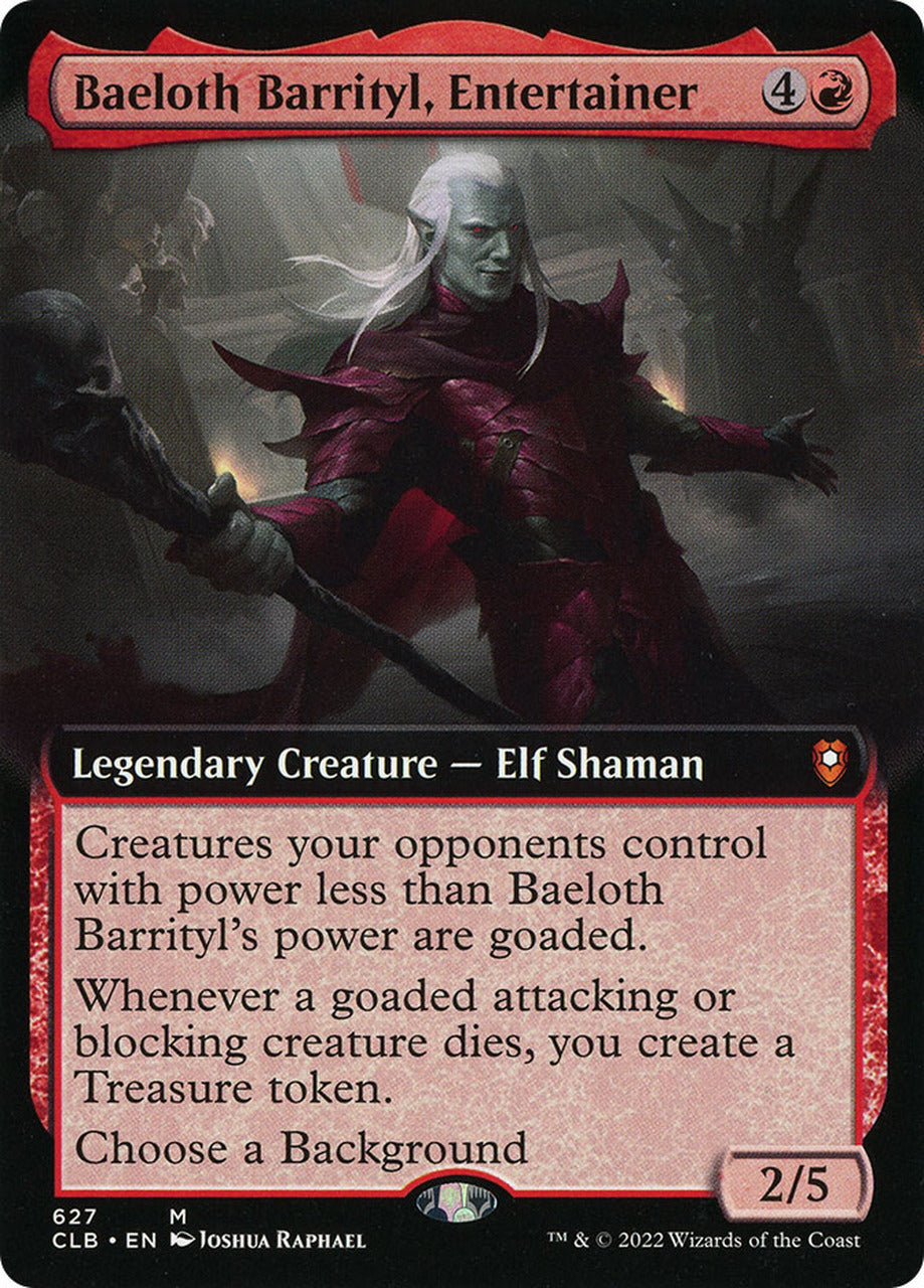 Baeloth Barrityl, Entertainer (Extended Art) [Commander Legends: Battle for Baldur's Gate] | Good Games Modbury