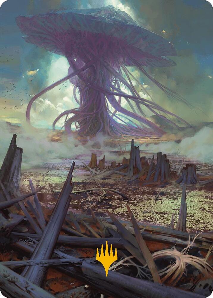 Swamp Art Card Gold Stamped Planeswalker Symbol 24 (Art Series: Modern Horizons 3)  | Good Games Modbury