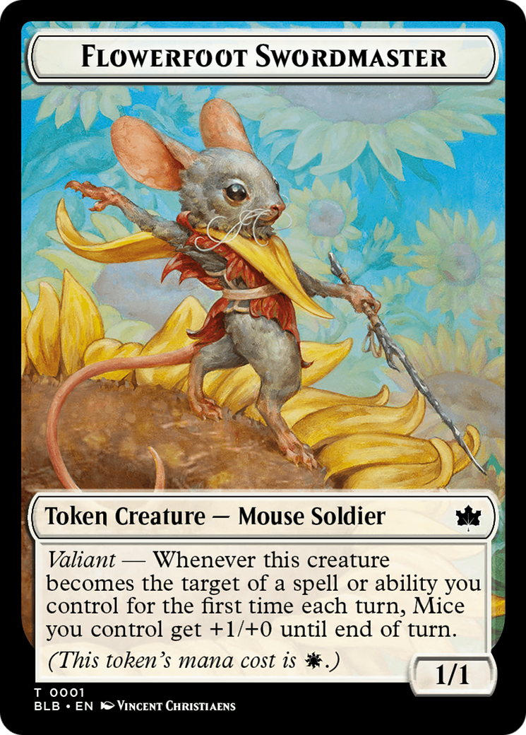 Flowerfoot Swordmaster Token [Bloomburrow Tokens] | Good Games Modbury