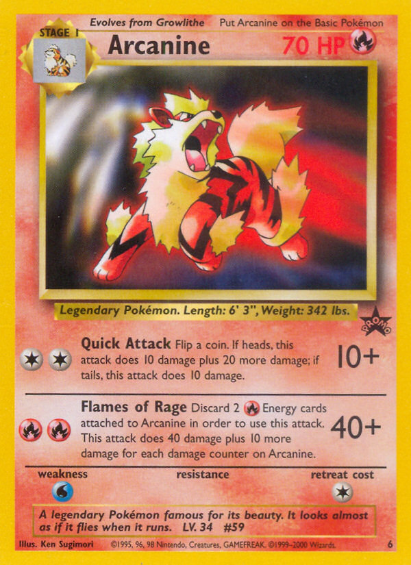 Arcanine (6) [Wizards of the Coast: Black Star Promos] | Good Games Modbury