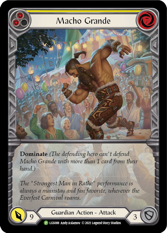 Macho Grande (Yellow) [LGS088] (Promo)  Rainbow Foil | Good Games Modbury