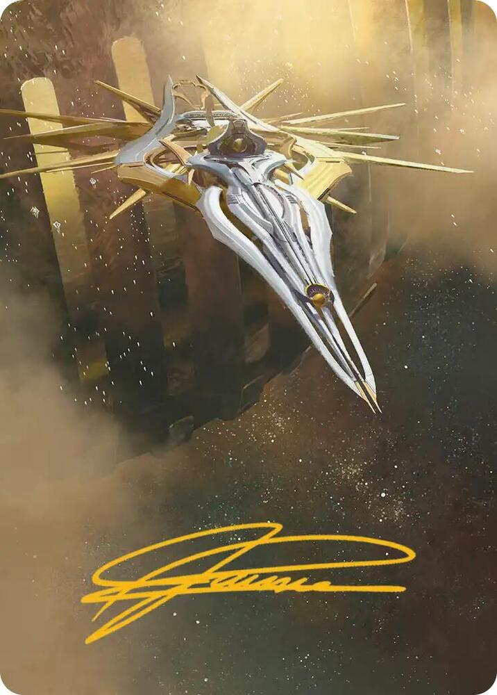 Dawnsire Sunstar Dreadnought Art Card Gold Stamped Signature 27 (Art Series: Edge of Eternities)  | Good Games Modbury