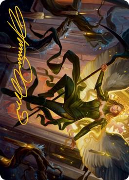 Sigarda Champion of Light Art Card Gold Stamped Signature 68 (Art Series: Innistrad: Midnight Hunt)  | Good Games Modbury