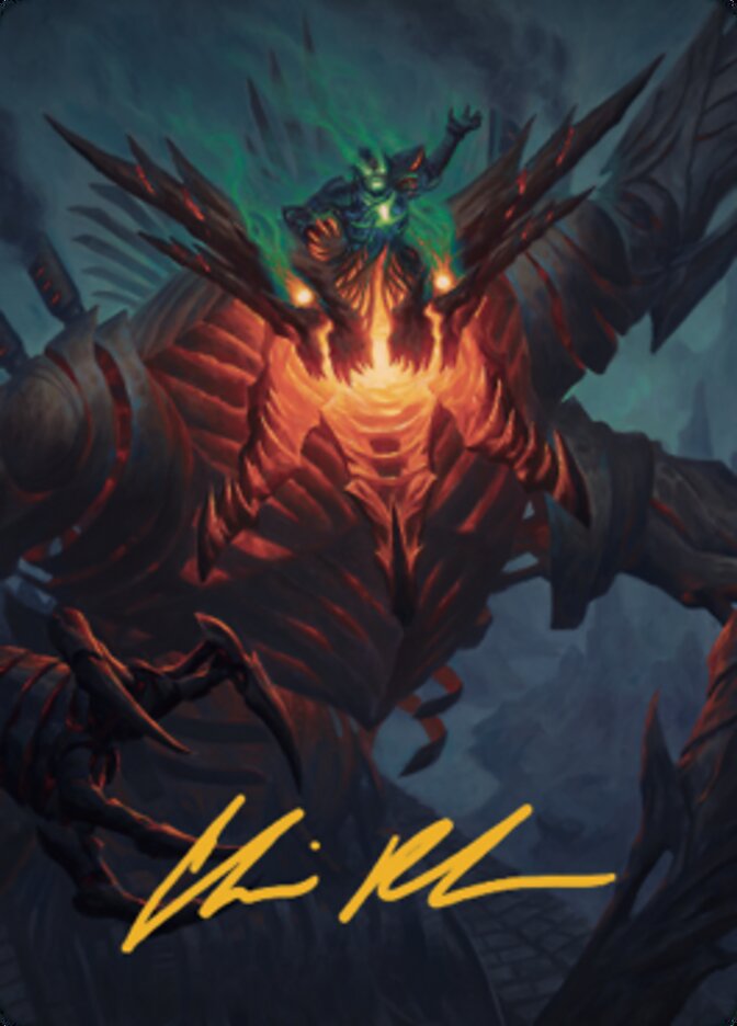 Mishra, Lost to Phyrexia Art Card (Gold-Stamped Signature) [The Brothers' War Art Series] | Good Games Modbury