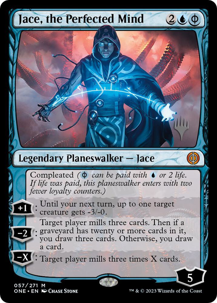 Jace the Perfected Mind 57 (Promo Pack: Phyrexia: All Will Be One)  - Foil | Good Games Modbury