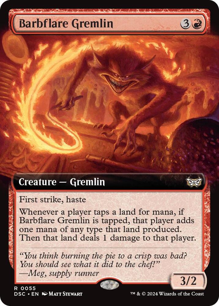 Barbflare Gremlin 55/40 (Commander: Duskmourn: House of Horror)  - Extended Art | Good Games Modbury