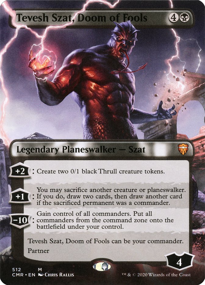 Tevesh Szat, Doom of Fools (Borderless) [Commander Legends] | Good Games Modbury