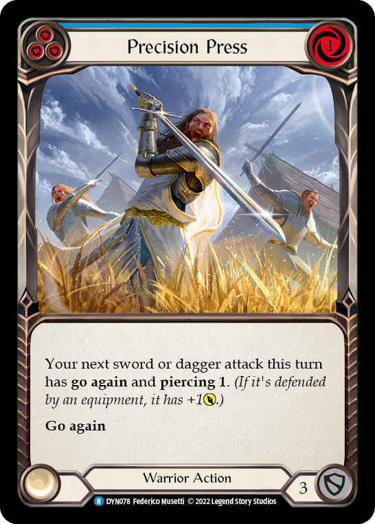 Precision Press (Blue) [DYN078] (Dynasty)  Rainbow Foil | Good Games Modbury