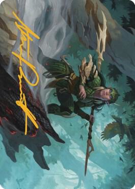 Gwenna Eyes of Gaea Art Card Gold Stamped Signature 25 (Art Series: The Brothers' War)  | Good Games Modbury